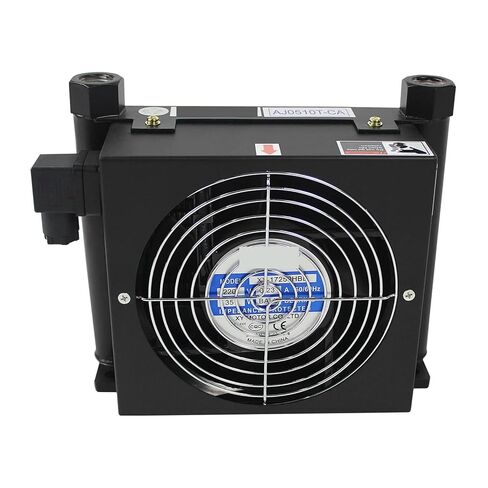 AJ0510TB-CA 10L/min Hydraulic Air Cooler with Case Flow Radiator Oil Cooling Heat Exchanger Oil Cooler Plate Pin Radiator Efficient Shock Absorption(3/8",DC24V) in Saudi Arabia