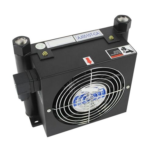 AJ0510TB-CA 10L/min Hydraulic Air Cooler with Case Flow Radiator Oil Cooling Heat Exchanger Oil Cooler Plate Pin Radiator Efficient Shock Absorption(3/8",DC24V) in Saudi Arabia
