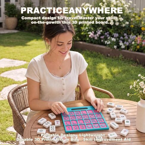 Mahjong Solo Practice Board - 2026 Solo Training Tool for Charleston Passing Sequence - Mahjong Learning Aid for Left, Right, Across Tiles - Premium NMJL Style Mah Jongg Accessories & Gift in Saudi Arabia