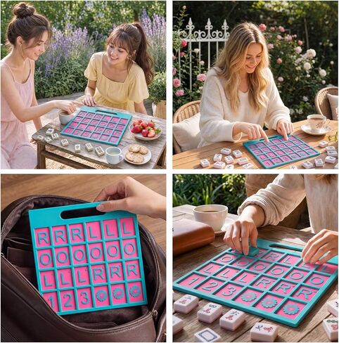 Mahjong Solo Practice Board - 2026 Solo Training Tool for Charleston Passing Sequence - Mahjong Learning Aid for Left, Right, Across Tiles - Premium NMJL Style Mah Jongg Accessories & Gift in Saudi Arabia