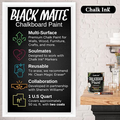 Chalk Ink Chalk Paint – Premium Matte Black Chalkboard Paint for Walls, Wood, Furniture, and Crafts in Saudi Arabia