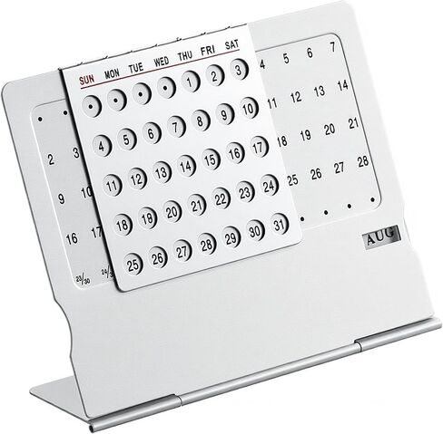 Li&Zhao Mini Desktop Perpetual Calendar - Durable Stainless Steel Portable Desk Organizer Elegant Perpetual Desk Calendar for Home, Office, Modern Perpetual Calendar Desk Accessory Adjustable Design in Kuwait