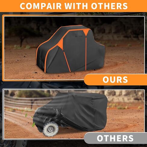 غطاء X AUTOHAUX UTV لـ Kawasaki MULE PRO-MX LE 2019-2025 مقاوم للماء جنبًا إلى جنب غطاء حماية من تخزين المطر في الهواء الطلق 210D-PU أسود 285x153x192 سم/112.2x60.24x75.59in in Kuwait