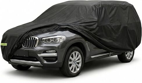 غطاء سيارة Favoto SUV للسيارات - مقاوم للماء في جميع الأحوال الجوية للسيارات، أغطية خارجية كاملة مقاومة لأشعة الشمس والمطر وقابلة للتنفس ومناسبة عالميًا لسيارات الدفع الرباعي (181-190 بوصة) لـ RAV4، CR-V، Mach-E إلخ. in Kuwait