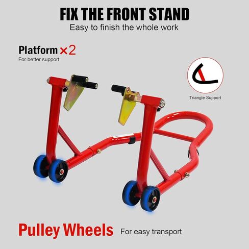 Geelife Motorcycle Stand Lift - Steel Red - 440Lbs Load Capacity - Motorcycle Repair Storage - in Saudi Arabia