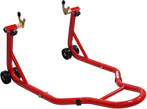 Geelife Motorcycle Stand Lift - Steel Red - 440Lbs Load Capacity - Motorcycle Repair Storage - in Saudi Arabia