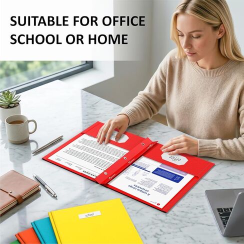 Two Pocket Folders with Prongs, 5 Pack Folders with Pockets and Prongs, 2 Pocket 3 Prong Fit Letter Size Paper, Colored Thick Textured Paper File Folders for Home, Office, School Supplies in Saudi Arabia