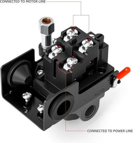 MEANLIN MEASURE Air Compressor Pressure Switch Control Valve 135-175 PSI 110V-240V 4-Way Replacement Parts with 0-180 Psi Air Compressor Regulator and Safety Pressure Relief Valve in Saudi Arabia