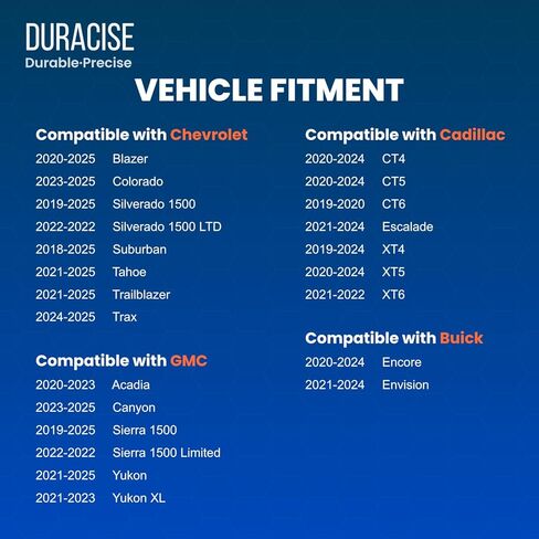 مستشعر موضع عمود الكامات DURACISE متوافق مع 2019-2025 شيفروليه سيلفرادو 1500، تاهو، سوبربان، بليزر وجي إم سي سييرا 1500، يوكون، أكاديا وكاديلاك إسكاليد، CT5، XT5 وبويك إنكور، OE#12698173 in Kuwait