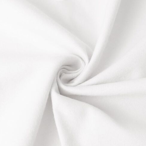59"W Cotton Flannel Fabric, Super Soft 150GSM, Medium Weight Solid Arts & Crafts Quilting Blanket for Sewing(1Yard, White) in Saudi Arabia