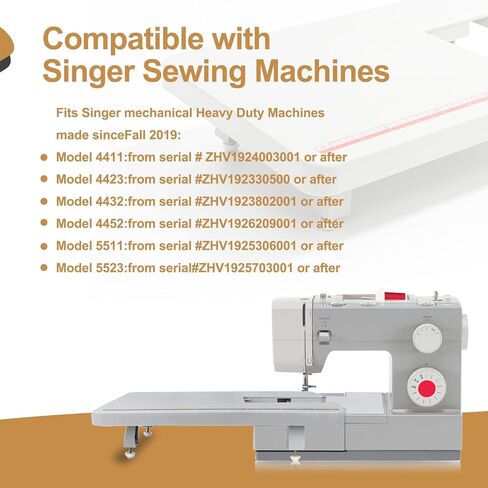 Miaceito Gray Sewing Machine Extension Table for Singer Heavy Duty 44S 4411 4423 4432 4452 5511 5523 5532 6335, Stable Surface, Foldable Leg in Saudi Arabia