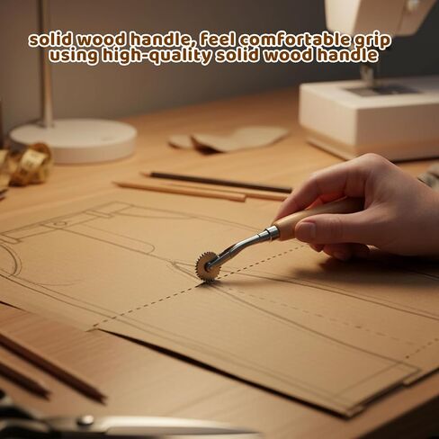 3Pcs Box Resizer Tool, Cardboard Scoring Tool and Paper Perforator Tool, Includes Tracing Wheel and Measuring Tape, Professional Paper Craft Tool Kit for Cardboard Box Resizing and Paper Crafting in Kuwait