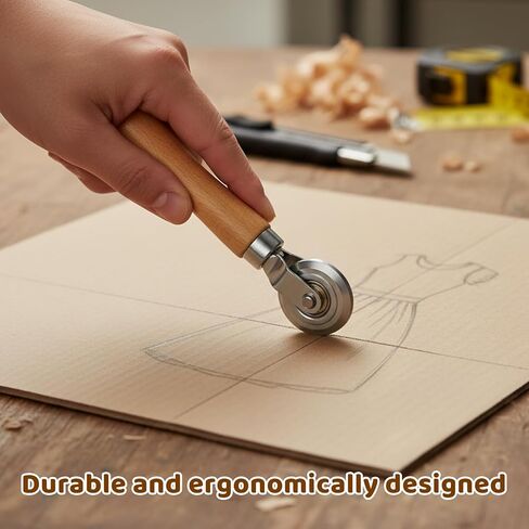 3Pcs Box Resizer Tool, Cardboard Scoring Tool and Paper Perforator Tool, Includes Tracing Wheel and Measuring Tape, Professional Paper Craft Tool Kit for Cardboard Box Resizing and Paper Crafting in Kuwait
