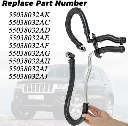 55038032AK Heater Hose Set Assembly Compatible with Jeep Grand Cherokee 5.7L 2011-2017, Compatible with Dodge Durango 2011-2014, Replaces 55038032AE in Saudi Arabia