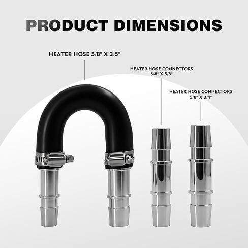 626-001 Engine Heater Core Bypass Kit, Upgrade Aluminum Fitting with 5/8" and 3/4" Hose, Universal Fit for Most Common Heater Hoses in Saudi Arabia