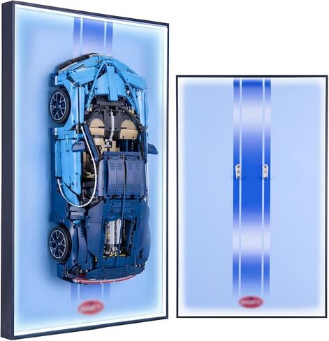 Display Wallboard for Lego Technic 42143 Ferrari Daytona SP3 Race Car, Display Wall Mount with Led Lights, Home Decor Adult Collectibles Wall Mount, Gift for Car Model Collectors(No Car Included) in Saudi Arabia