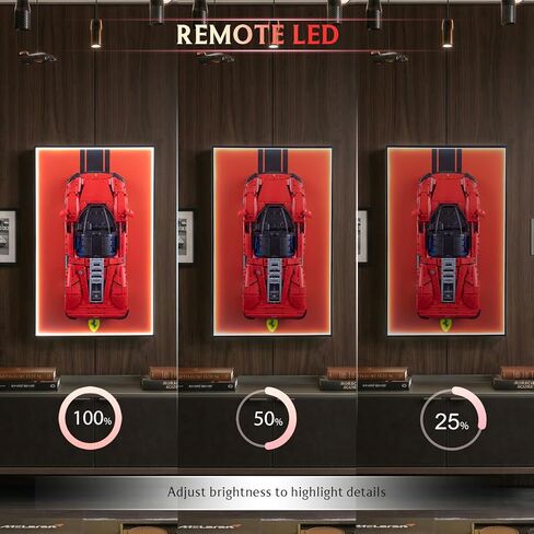 Display Wallboard for Lego Technic 42143 Ferrari Daytona SP3 Race Car, Display Wall Mount with Led Lights, Home Decor Adult Collectibles Wall Mount, Gift for Car Model Collectors(No Car Included) in Saudi Arabia