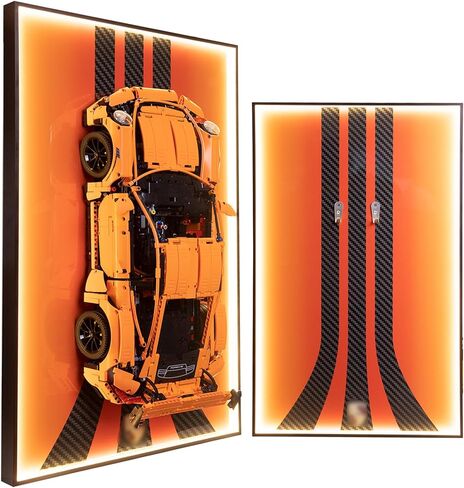 Display Wallboard for Lego Technic 42143 Ferrari Daytona SP3 Race Car, Display Wall Mount with Led Lights, Home Decor Adult Collectibles Wall Mount, Gift for Car Model Collectors(No Car Included) in Saudi Arabia