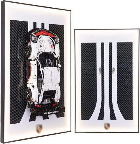 Display Wallboard for Lego Technic 42143 Ferrari Daytona SP3 Race Car, Display Wall Mount with Led Lights, Home Decor Adult Collectibles Wall Mount, Gift for Car Model Collectors(No Car Included) in Saudi Arabia