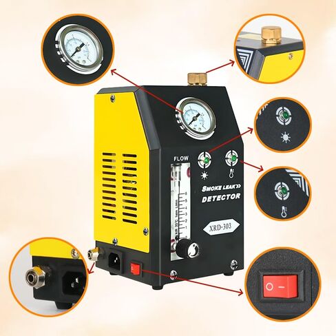 Smoke Machine with Built-in Air Pump, Pressure Gauge and Adjustable Flow Meter, 12V DC EVAP, Vacuum, Automotive Smoke Machine for Cars, Motorcycles, Trucks, Boats, ATVs in Saudi Arabia
