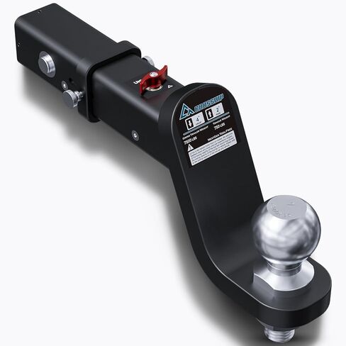 No-Accessory Trailer Ball Mount Hitch - Fits 2'' Receiver, 2'' Drop Ball Mount, Solid Dual Ball 2-5/16" Tow Hitch 7500 LBS GTW Heavy Duty Truck with Pin for SUV, Truck, RV, ATV in Saudi Arabia