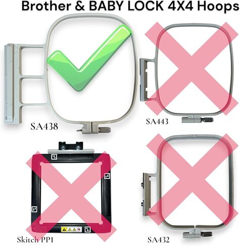 Embroidery Sock Hoop™ Aid Insert for 4X4 100X100mm SA438 Brother and Baby Lock EF74 Hoop (Adult-Size) Pink in Saudi Arabia