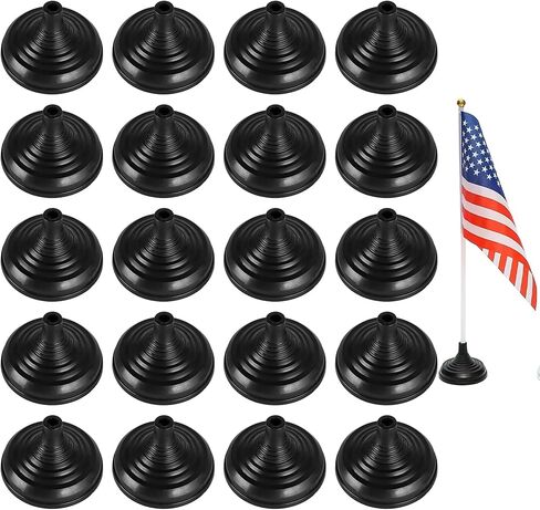 20PCS 2" x 1.5" Mini Table Flag Stand Holder Black Plastic Desktop Flag Base for Office Conference Country Company Sports Team in Saudi Arabia