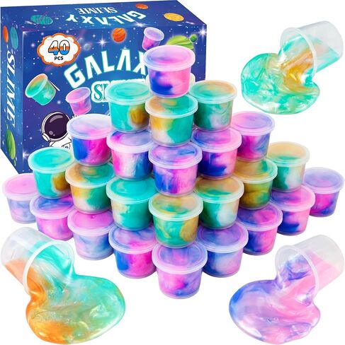 40 Pack Galaxy Slime Kit with,Slime Party Favors for Kids, Non Sticky,Wet,Soft Sludge Toy Mini Slime Bulk for Boys Girl in Saudi Arabia