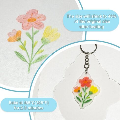 Dayify 166 Pcs Shrink Paper Keychain Kit, 30 Pcs Shrink Plastic Sheets for DIY Crafts, Complete Shrinky Art Set with Hole Punch, Jump Rings, Beaded Chains, Lanyards & Keychain Supplies in Saudi Arabia