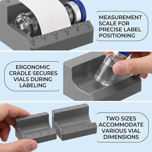 2 Pcs (Grey,3ml and 5ml) Vial Label Applicator Bottle Labeling Application Tool for Small Jars Essential Oils Containers Bottles in Kuwait