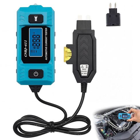 Automotive Car Circuit Fault Probe Tester - Portable Auto Current Tester for Parasitic Battery Drain Fuse Draw - 20A 48V 0.01A to 19.99A High-Precision Checker with LED Display Front Lighting in Saudi Arabia