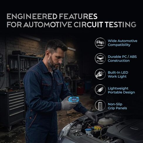 Automotive Car Circuit Fault Probe Tester - Portable Auto Current Tester for Parasitic Battery Drain Fuse Draw - 20A 48V 0.01A to 19.99A High-Precision Checker with LED Display Front Lighting in Saudi Arabia