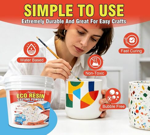 Eco Resin Casting Powders 158.7oz, Resincrete Gypsum Craft Powder, Water Activated Plaster Casting Powder, Fast Cured Easy Mixing Self Leveling for DIY Crafts Making Home Art Sculpture Molds in Saudi Arabia