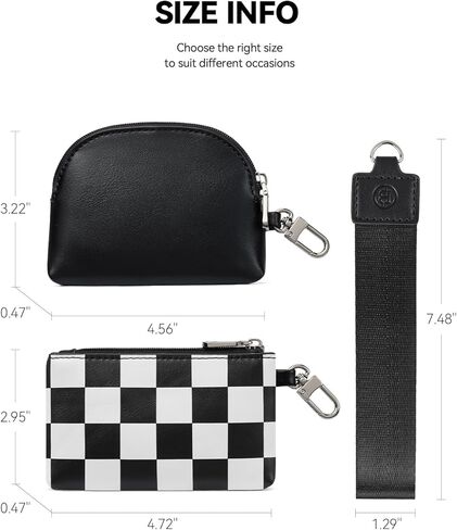 BOSTANTEN Keychain Wallet RFID Leather Credit Card Holder Wristlet Wallets for Women with Coin Purse ＆ Lipstick Case Beige＆Brown in Saudi Arabia