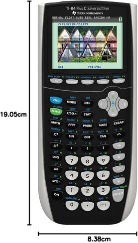 حاسبة الرسوم البيانية من تكساس إنسترومنتس TI-84 Plus C باللون الفضي، باللون الأسود in Saudi Arabia