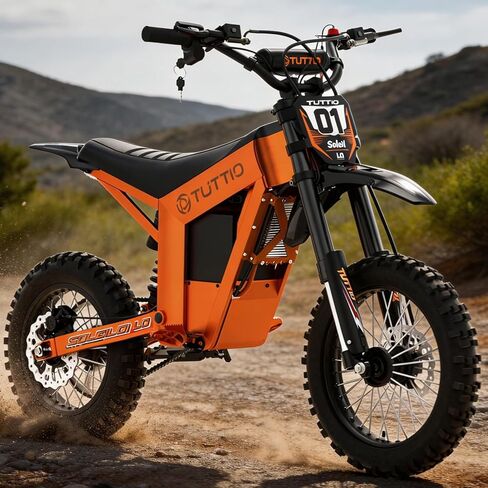 Tuttio 2026 Soleil01-LO Electric-Dirt-Bike, 3000W Mid-Drive Electric Motorcycle, 220Nm, 48V 21Ah Battery, Full Suspension 14"/12" Tires Off-Road E Bike for Adults Adventure in Saudi Arabia