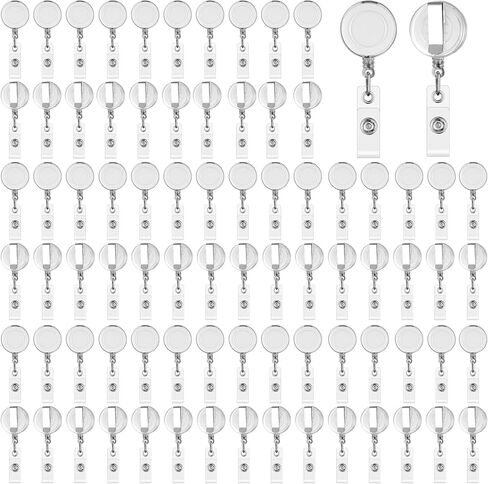 Zonon 140 Pcs Retractable Badge Reels Bulk with Clips Colrorful ID Card Key Holder Name Badge Reel Clips Keychains for Nurses Doctors Teachers Office Workers(Translucent Color) in Saudi Arabia