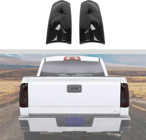 JWWY الذيل الضوء الخلفي الضوء الخلفي غطاء مقبلات مناسب لـ 2022 2023 2024+ Chevy Silverado GMC Sierra الملحقات الخارجية سوداء (أسود مدخن) in Saudi Arabia