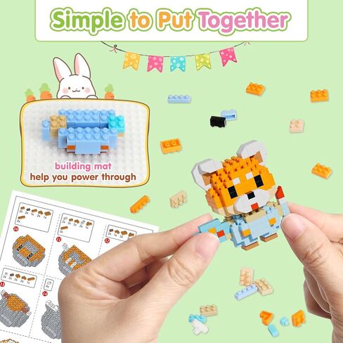Yerloa 12 Pack Micro Mini Building Block Sets, Party Favors Building Set for Kids 6-12, Cute Animal Building Blocks with DIY Stickers, Birthday Gifts for Adult Teens,Students Classroom Exchange in Saudi Arabia