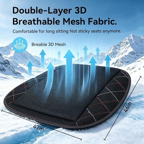 Cooling Car Seat Cover, Black Automotive Air Ventilated Cooling Seat Cover with 3 Adjustable Speeds for Summer Driving, Comfortable Cooling Car Seat Cushion for Car SUV Truck Van, Home & Office Chair in Saudi Arabia