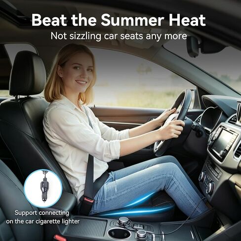 Cooling Car Seat Cover, Black Automotive Air Ventilated Cooling Seat Cover with 3 Adjustable Speeds for Summer Driving, Comfortable Cooling Car Seat Cushion for Car SUV Truck Van, Home & Office Chair in Saudi Arabia