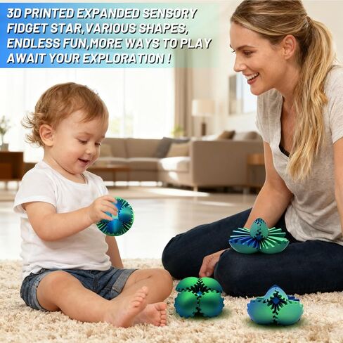 Gear Ball,3D Printed Gear Sphere Fidget Toy,Sensory Toys for Stress and Anxiety Relief,Suitable for Autism and ADHD Fidget Gear Ball,Stocking Stuffers for Adults & Kids Gift(Forest Green, 3.1 Inch) in Saudi Arabia