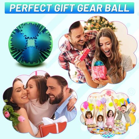 Gear Ball,3D Printed Gear Sphere Fidget Toy,Sensory Toys for Stress and Anxiety Relief,Suitable for Autism and ADHD Fidget Gear Ball,Stocking Stuffers for Adults & Kids Gift(Forest Green, 3.1 Inch) in Saudi Arabia