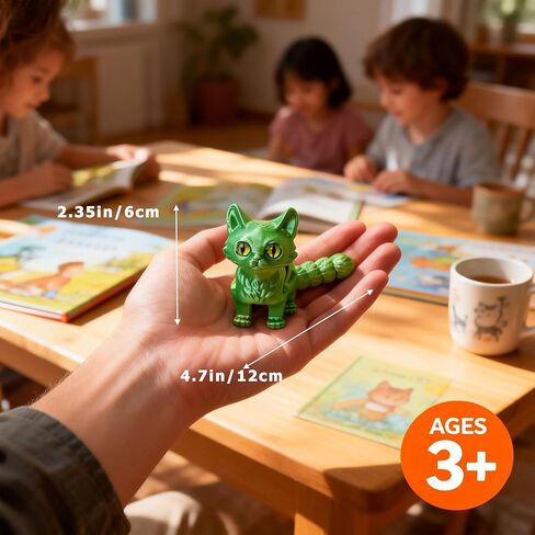 9 Pcs 3D Printed Cat Collection with Moving Joints, 3D Printed Kitty Figurines Bulk, Kawaii Cat Miniature Desk Toys, Small Animal Toys for Easter Egg Fillers, Flexible Fidget Toys for Kids in Saudi Arabia