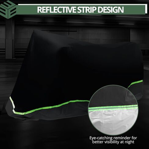 EYPINS Motorcycle Cover Waterproof All-Season – Fits Up to 96.5", 210D Fabric, Anti-Theft Lock-Holes & Reflective Stripes, Rain, Sun, Snow, Dust Protection in Saudi Arabia