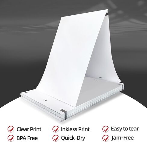 200 Sheets A4 Thermal Paper, HUOJI 8.3x11.7 Thermal Printer Paper, Compatible with A285M/MT800/MT800Q/M08F/M834 Portable Thermal Printer in Saudi Arabia