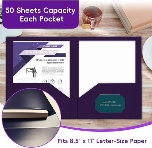 Binditek Plastic Folders with Pockets (6 Pack, Assorted Colors), Heavy Duty 2-Pocket File Folders with Business Card Slot, for Letter Size in Saudi Arabia
