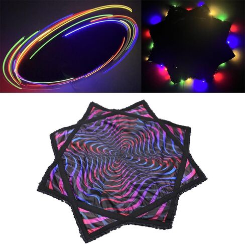 نجمة تدفق مضيئة - قماش دوار LED - ألوان وأنماط نابضة بالحياة متينة - قطر 23 بوصة - أمواج نجمية دوارة ملونة in Kuwait