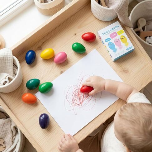 أقلام تلوين البيض ذات 9 ألوان من MAGQOO للأطفال الصغار، أقلام تلوين جامبو بمقبض راحة اليد، هدايا بيض عيد الفصح، أقلام تلوين غير سامة قابلة للغسل، ألعاب قابلة للتكديس in Kuwait