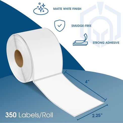 Spartan Industrial - 2" X 1.5" Direct Thermal Printer Labels (9000 Count, 10 Rolls) - Perforated Shipping Address Labels, UPC Barcode Stickers for Inventory - Compatible with Zebra and Rollo Printers in Kuwait